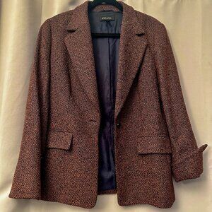 Escada - womens dark brown classic tailored wool Blazer/Suit Jacket | Large